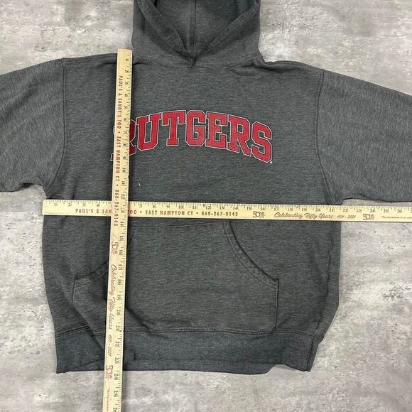 Vintage Jansport Rutgers University Gray Hoodie Pullover Sweatshirt Size Medium - Picture 4 of 5